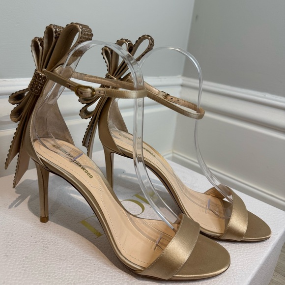 BOW DOWN TO THESE NEVER WORN Nicholas Kirkwood Gold Satin And Crystal Sandals 🤩 - Picture 7 of 9